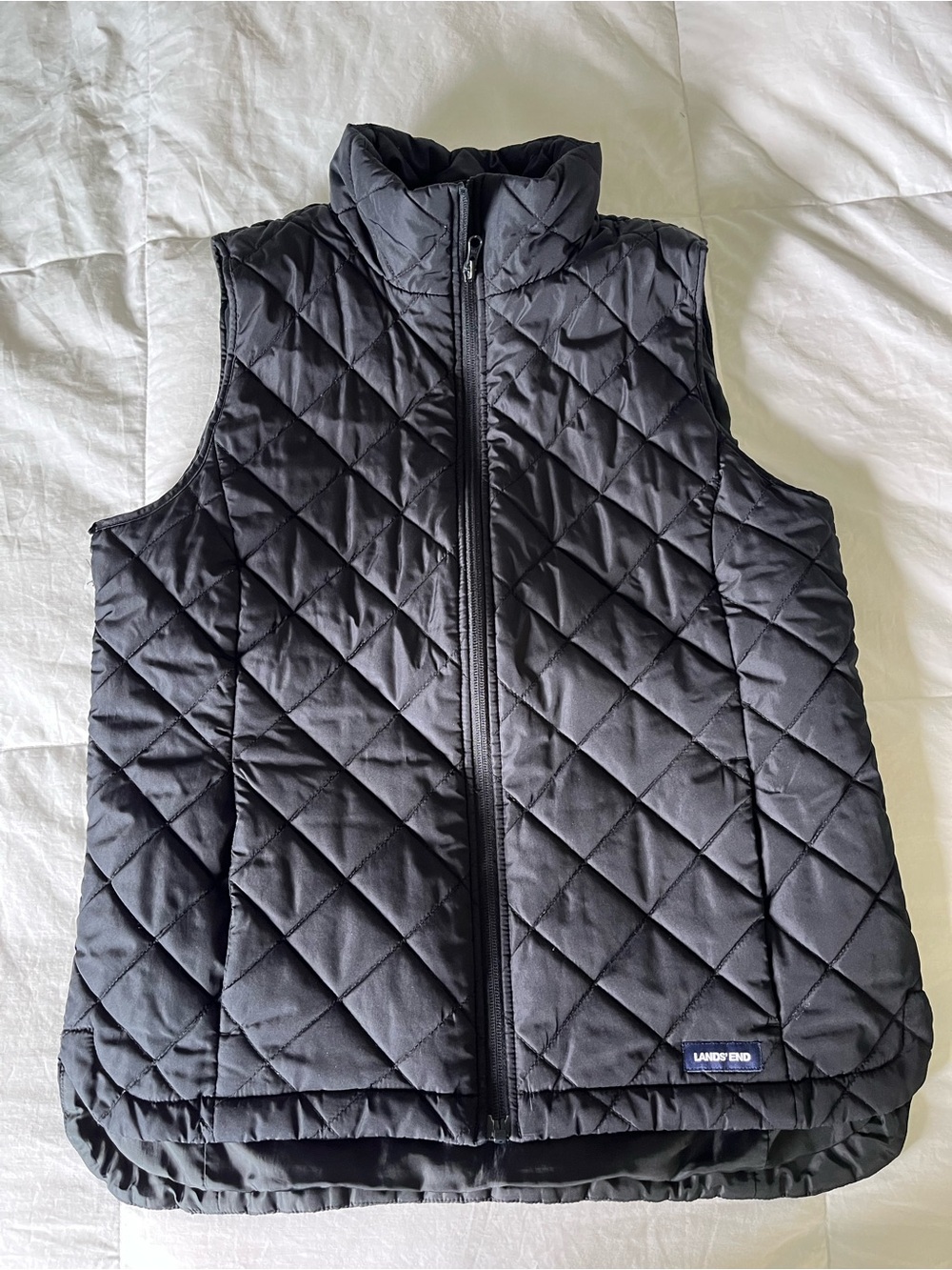 Lands' End Black Quilted Puffer Vest